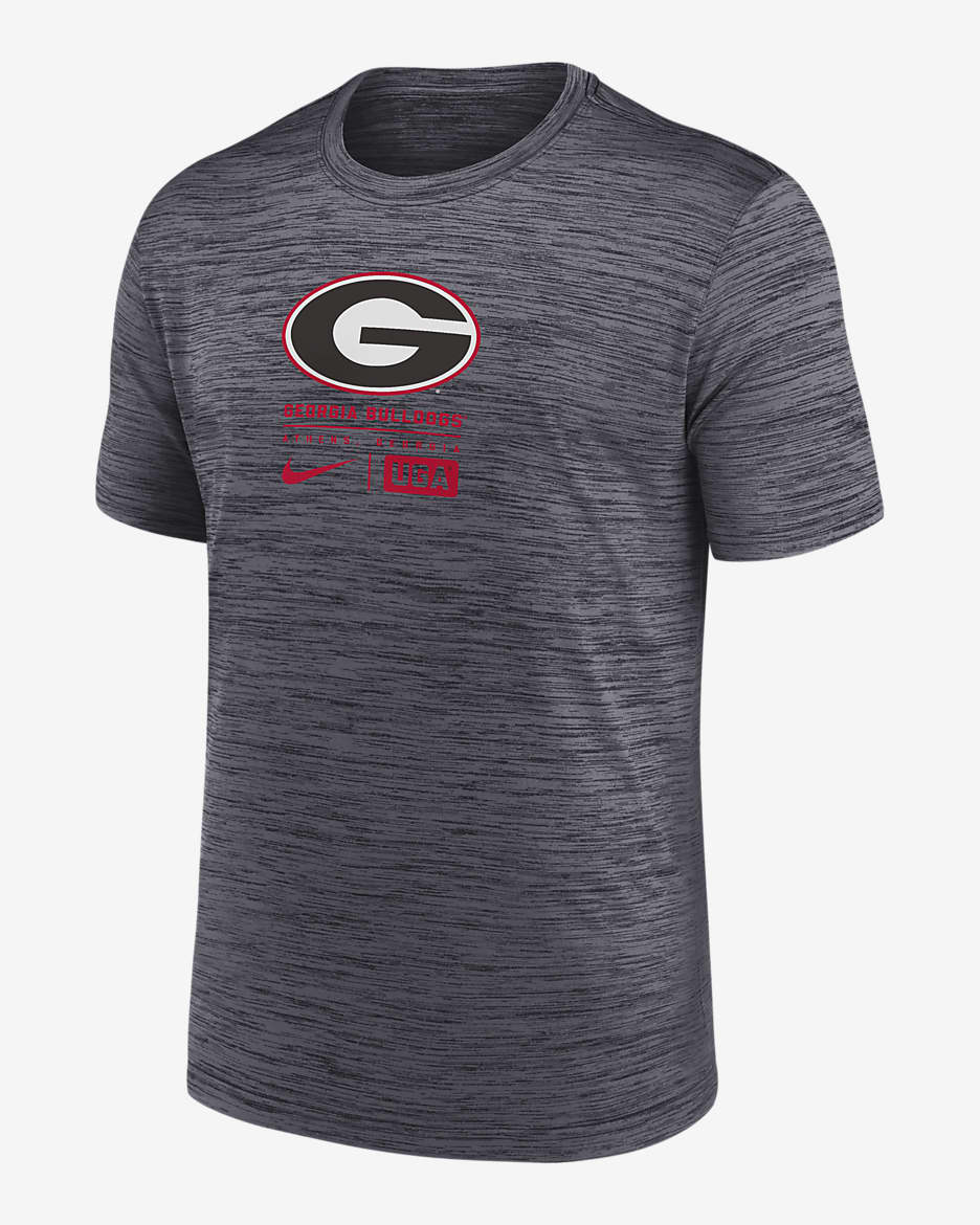 Georgia Bulldogs Campus Center Block Velocity Men s Nike Dri FIT College T Shirt. Nike